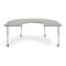 Flash Furniture Commercial Adjustable Height Horseshoe Activity Table with Locking Casters-LTGY XU-A6066-HRSE-LTGRY-T-P-CAS-GG - alternate 2
