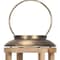 Homeroots 35" Natural And Brass Distressed Geometric Solid Wood And Metal Tabletop Lantern Candle Holder 609332 - alternate 2