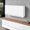 Homeroots 47in White Wood Wall Mounted Accent Chest With Four Doors 478202 - alternate 2