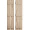 Ekena Millwork Rustic Two Board Spaced Board-n-Batten Hand Hewn Faux Wood Shutters, 11 1/2W x 64H, PR SHUBSS11X64HHPR - alternate 1
