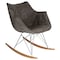 Leisuremod Willow Velvet Eiffel Base Rocking Chair, Cedar Brown WR24VDBR - alternate 1