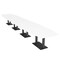 Skutchi Designs Boat Conference Table With Power Unit, 48 in W, 240 in L, White HAR-BOT-48x240-DOU.BK-W960-NA - alternate 1