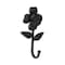 Homeroots 4" Black Cast Iron Flower Wall Hook 612083 - alternate 2