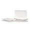 Homeroots White Six Piece Rectangle Pebbled Porcelain Service For Six Salad Plate Set 483521 - alternate 1