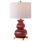 Jonathan Y Vienna 25.5 in. Transitional Ceramic and Metal Gourd LED Table Lamp, Burgundy/Brass Gold JYL3049D - alternate 1