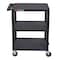 Luxor Utility Cart with Lipped Plastic Shelves, 300 lb Load Capacity, 3 Shelves, 24 in L, 18 in W STC222-B - alternate 2