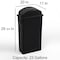 Regal Altair 23 Gallon Slim Rectangular Black Plastic Trash Can with Dome Swing Lid, Vent Channel Design ZR-TC-300-BK+LD-310-KIT - alternate 2