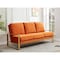 Leisuremod Jefferson Contemporary Velvet Sofa with Gold Frame, Orange JAG77OR - alternate 2