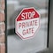 Signmission Stop Private Gate, 4 inch X 4 inch, Vinyl Decal, 5PK OC-D-5PACK-4-131 - alternate 2