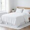 Homeroots White Linen Full Double Flat Sheet 520757 - alternate 1