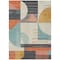 Homeroots 5' X 8' Gray Gold And Salmon Geometric Washable Indoor Outdoor Area Rug 617981 - alternate 2
