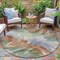 Homeroots 8' Beige And Copper Round Abstract Washable Indoor Outdoor Area Rug 631331 - alternate 3