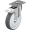 Blickle Swivel Plate Caster, PU, 5", Brake, Overall Height: 6.34" LKPXA-PATH 126KFD-12-FI - alternate 1