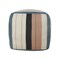 Homeroots 20in White Polyester Striped Indoor Outdoor Pouf Ottoman 517439 - alternate 2