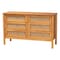 Baxton Studio Jenn Golden Brown Wood Japandi 6-Drawer Dresser with Distressed-Finished Rattan 253-13948-ZORO - alternate 1