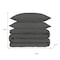 Homeroots Gray King Cotton Blend 1500 Thread Count Washable Duvet Cover Set 528222 - alternate 2