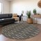 Homeroots 8' Black And Beige Round Geometric Washable Indoor Outdoor Area Rug 599606 - alternate 3