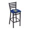 Holland Bar Stool Co 30" Blk Wrinkle South Dakota State Stationary Bar Stool, Ladder Back L00430SDakSt - alternate 1