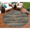 Homeroots 8' Graphite And Gray Round Abstract Washable Indoor Outdoor Area Rug 612505 - alternate 1