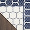 Homeroots 12' Navy Blue And Ivory Geometric Indoor Outdoor Runner Rug 564122 - alternate 2