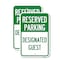 Signmission Reserved Parking - Designated Guest, 12'' X 18'' 2 Signs, Heavy Gauge Aluminum, 2PK A-1218-2PACK-23153 - alternate 1