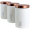 Megachef Essential Kitchen Storage 3 Piece Sugar, Coffee and Tea Canister Set in Matte White MC-311W - alternate 2