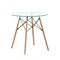 Fab Glass And Mirror Dining Table Round - Wooden Table Base with Round Glass Dining Table Top, 42Inches Flat, 1/2in DT-42WD - alternate 1