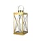 Homeroots Set of Three Clear And Gold Glass And Stainless Steel Floor Lantern Candle Holders, 3PK 719765 - alternate 2