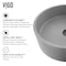 Vigo Palermo Gothic Gray Concreto Stone 15 in. L x 15 in. W x 5 in. H Round Vessel Bathroom Sink VG04061 - alternate 2