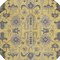 Homeroots 8' Yellow Gray And Charcoal Round Oriental Washable Indoor Outdoor Area Rug 582082 - alternate 3