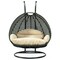 Leisuremod Charcoal Wicker Hanging 2 person Egg Swing Chair with Beige Cushions ESCCH-57BG - alternate 1