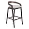 Homeroots Set of Two 31" Gray and Espresso Fabric and Solid Wood Low Back Bar Height Bar Chairs, 2PK 571490 - alternate 1