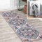 Jonathan Y Cirali Ornate Large Medallion Non-Slip Machine-Washable Blue/Beige 2 ft. x 10 ft. Runner Rug WSH105B-210 - alternate 1