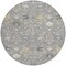 Homeroots 8' Gray Gold And Ivory Round Oriental Washable Indoor Outdoor Area Rug 598048 - alternate 2