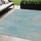 Homeroots 5' X 8' Aqua Teal Blue And Gray Abstract Washable Indoor Outdoor Area Rug 587195 - alternate 1