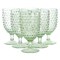 Martha Stewart 6 Piece 14.2 Ounce Clear Glass Hobnail Goblet Drinkware Set in Green 120571.01 - alternate 1
