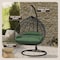 Leisuremod Teardrop Hanging Swing Chair with Stainless Steel Stand, 440 lb Capacity, Weatherproof RSCBL-57DG - alternate 2