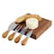 Megachef Acacia Wood 5 Piece Square Cheese Board with Knife Set 750122178M - alternate 1