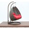 Leisuremod Beige Wicker Hanging 2 person Egg Swing Chair with Red Cushions ESCBG-57R - alternate 2