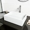 Vigo Starr Modern White Matte Stone 17 in. L x 13 in. W x 5 in. H Rectangular Vessel Bathroom Sink VG04025 - alternate 2