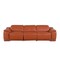 Homeroots 107" Camel Italian Leather Reclining Metal USB Sofa 720278 - alternate 1