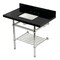 Kingston Brass 36-Inch Black Granite Console Sink with Brass Legs and Shelf, 8-Inch, 3-Hole KVPK3630KBSQB6 - alternate 1