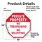 Signmission Private Property No Trespassing No, 10 Inch X 10 Inch, Vinyl Decal OC-D-10-140 - alternate 2