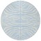 Homeroots 8' Sky Blue And Ivory Round Animal Print Washable Indoor Outdoor Area Rug 600656 - alternate 2