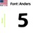 Aacc Self-Adhesive Vinyl Number: 5, Size: 6 cm. Color: Black Font: Anders, 1 sticker AACC-Anders-N5-Black-M6x1 - alternate 1