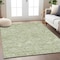 Homeroots 8' X 10' Green And Ivory Floral Washable Indoor Outdoor Area Rug 594620 - alternate 2