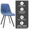 Leisuremod Markley Modern Leather Dining Chair with Metal Legs, Peacock Blue MC18BU - alternate 2