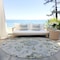 Homeroots 8' Taupe Navy Blue And Denim Blue Round Floral Washable Indoor Outdoor Area Rug 589508 - alternate 2