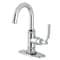 Kingston Brass One-Handle Single-Hole Bathroom Faucet with Deck Plate and Push Pop-Up Drain, Polished Chrome KSD2211KL - alternate 1