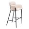 Homeroots 30" Beige And Black Fabric And Steel Bar Height Bar Chair 555671 - alternate 2